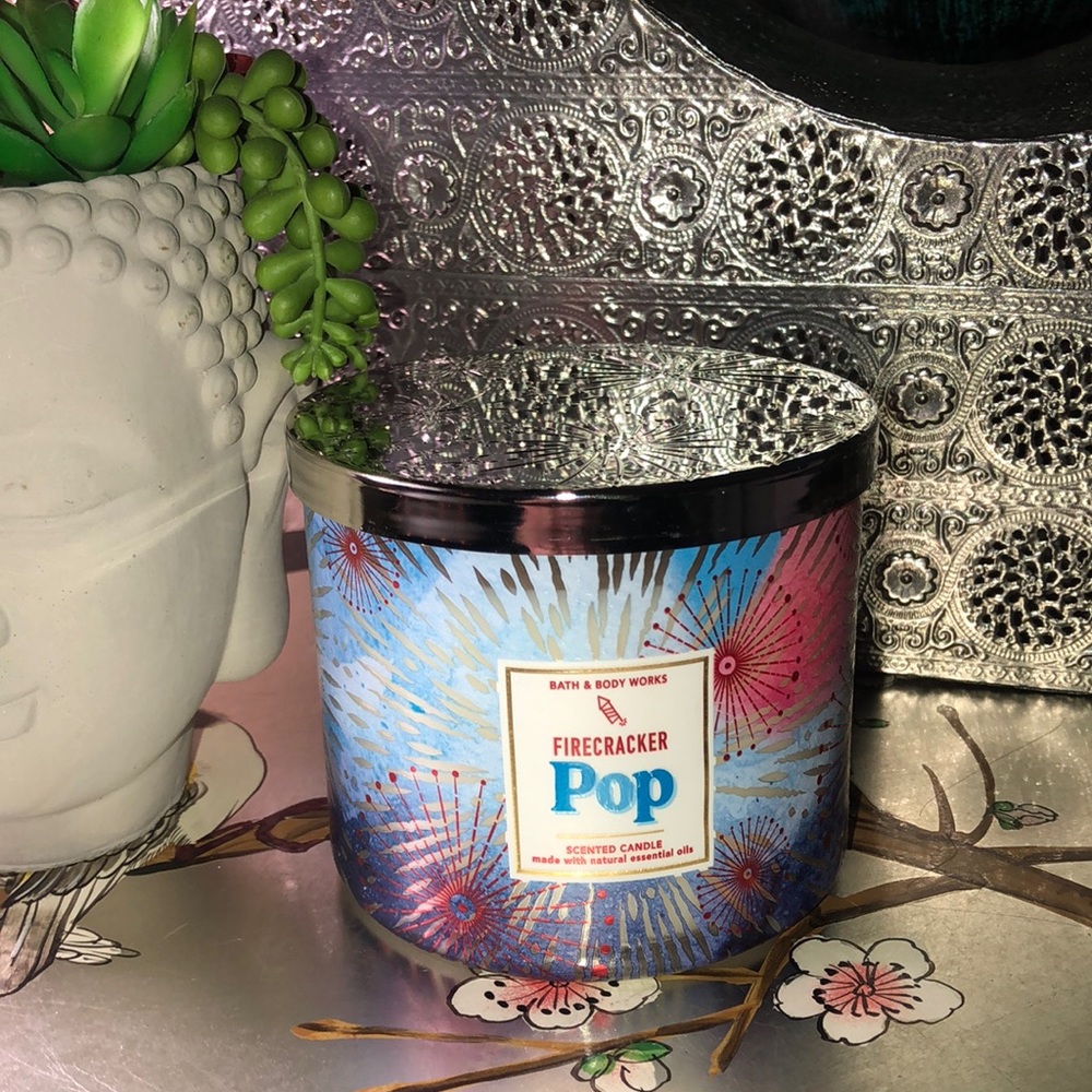 Bath and Bodyworks three wick candle firecracker pop